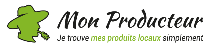 Logo Mon Producteur, version horizontale, noir et vert sur fond blanc (700 × 160 px)